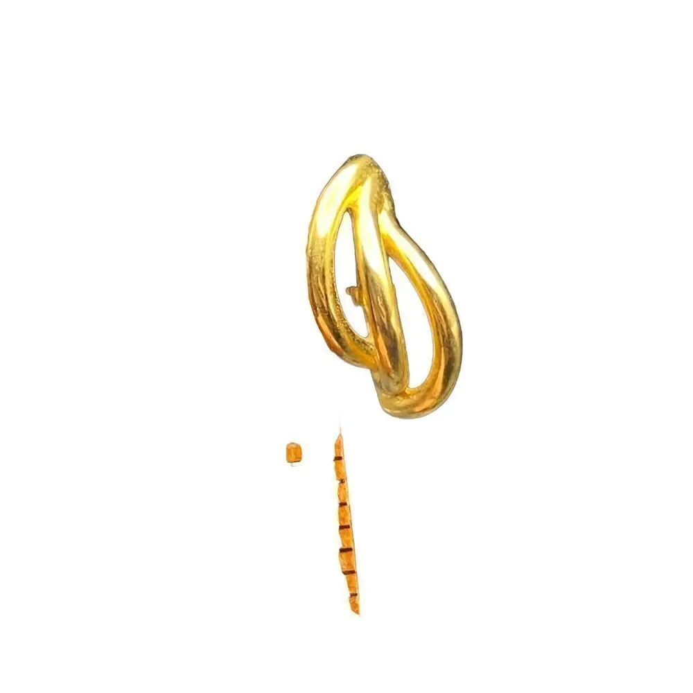 Vintage Napier Gold Tone Small Swirl Pin with matching screw back earring marked